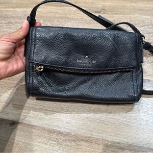 Kate Spade Black Crossbody Bag with Pebbled Leather